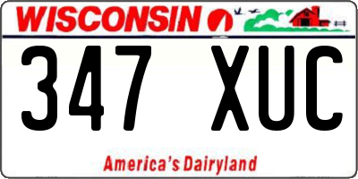 WI license plate 347XUC