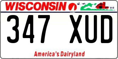 WI license plate 347XUD
