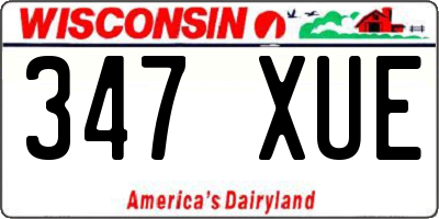 WI license plate 347XUE