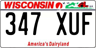 WI license plate 347XUF