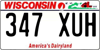 WI license plate 347XUH