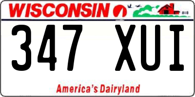 WI license plate 347XUI