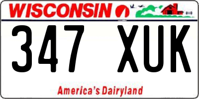 WI license plate 347XUK