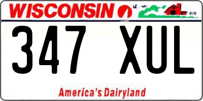 WI license plate 347XUL
