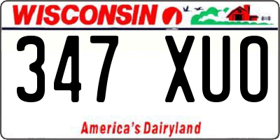 WI license plate 347XUO