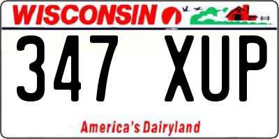 WI license plate 347XUP