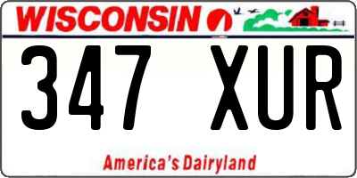 WI license plate 347XUR
