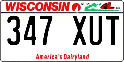 WI license plate 347XUT