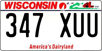 WI license plate 347XUU