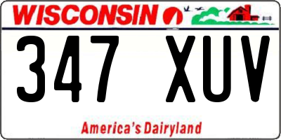 WI license plate 347XUV