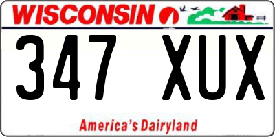 WI license plate 347XUX