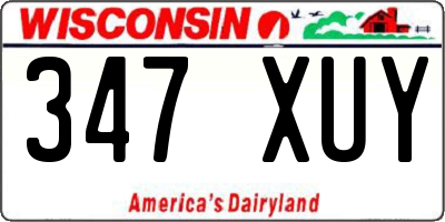 WI license plate 347XUY