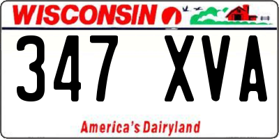 WI license plate 347XVA