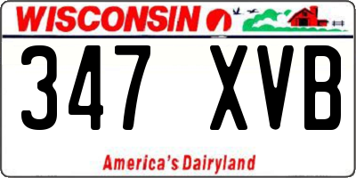 WI license plate 347XVB