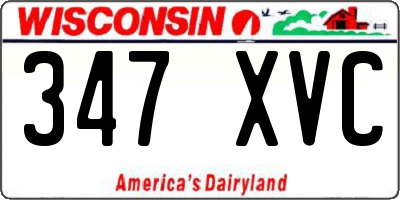WI license plate 347XVC