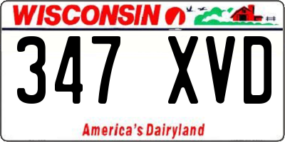 WI license plate 347XVD