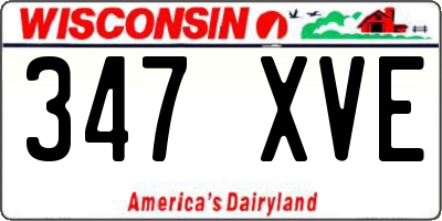 WI license plate 347XVE