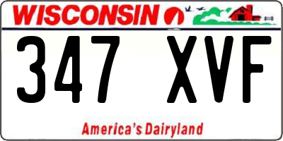 WI license plate 347XVF