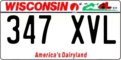 WI license plate 347XVL