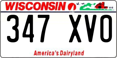 WI license plate 347XVO