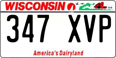 WI license plate 347XVP