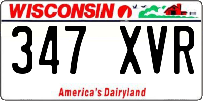 WI license plate 347XVR