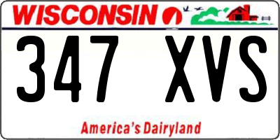 WI license plate 347XVS