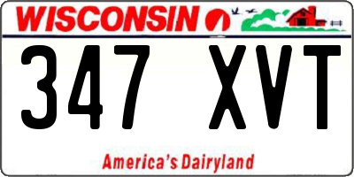 WI license plate 347XVT