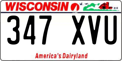 WI license plate 347XVU