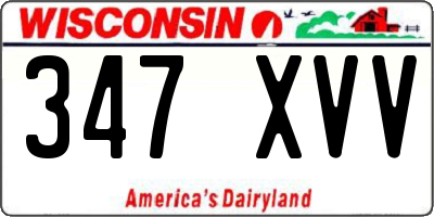 WI license plate 347XVV