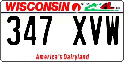WI license plate 347XVW