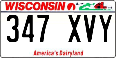 WI license plate 347XVY