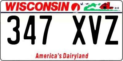 WI license plate 347XVZ