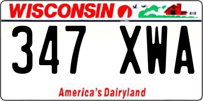 WI license plate 347XWA