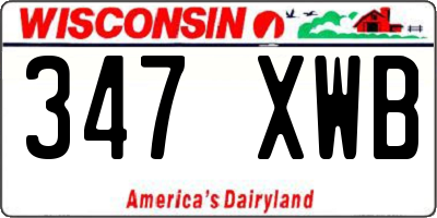 WI license plate 347XWB