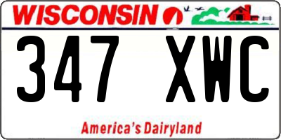 WI license plate 347XWC