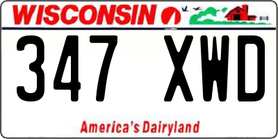 WI license plate 347XWD