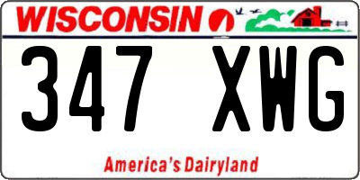 WI license plate 347XWG