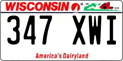 WI license plate 347XWI