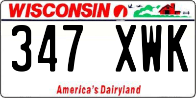 WI license plate 347XWK