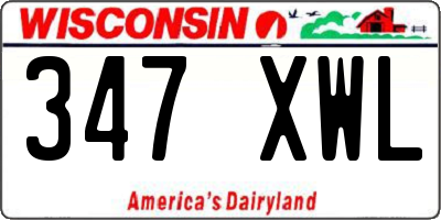 WI license plate 347XWL