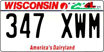 WI license plate 347XWM