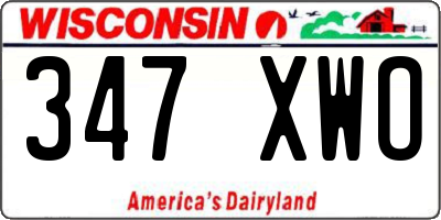 WI license plate 347XWO