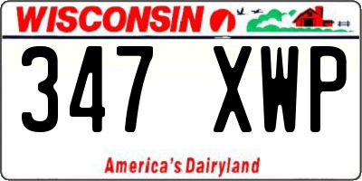 WI license plate 347XWP