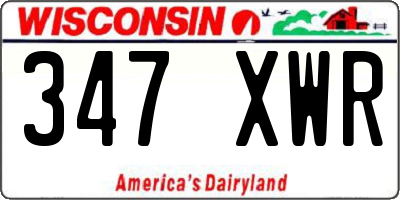 WI license plate 347XWR