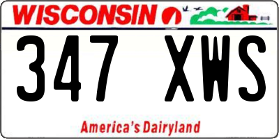 WI license plate 347XWS
