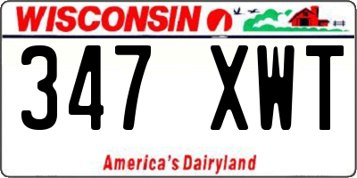 WI license plate 347XWT