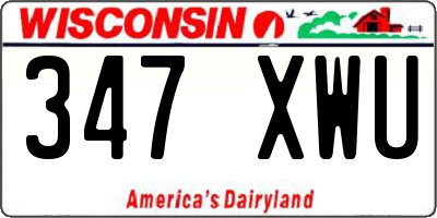WI license plate 347XWU