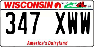 WI license plate 347XWW