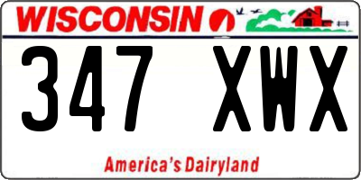 WI license plate 347XWX